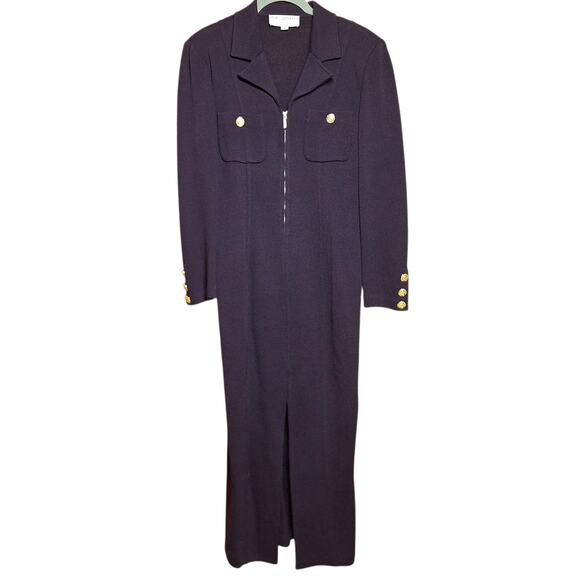 St John Collection by Marie Gray Vintage dark Purple blazer style sweater dress - Picture 1 of 9